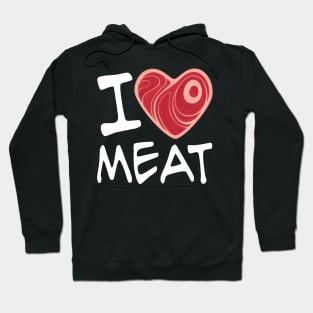 I Love Meat - White Text Version Hoodie